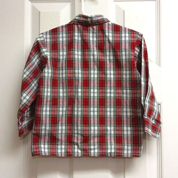 GOODLAD Boys Size 24M Red Checkered Button Down Dress Shirt - Picture 4 of 7